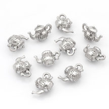 Кулон Чайник, Металл, Цвет: Античное Серебро, Размер: 17х12х8мм, Отверстие 1.5мм, (УТ000006468)