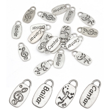 Кулон Овальный, Металл, Цвет: Античное Серебро, Размер: 21х10х1.5мм, Отверстие 3.5мм, (УТ000006482)