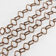 Цепь Якорное Плетение, Железо, Цвет: Медь, Звено: 9х9мм, Толщина 1мм, (УТ000006524)