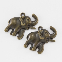 Кулон Слон, Металл, Цвет: Бронза, Размер: 34х31х5мм, Отверстие 2.5мм, (УТ000006597)