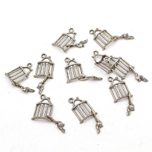 Кулон Клетка, Металл, Цвет: Античное Серебро, Размер: 19х13х3мм, Отверстие 1.5мм, (УТ000006643)