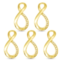 Коннектор Бесконечность со Стразами, Бижутерный сплав, 2 отверстия, Цвет: Золото, Размер: 36х17.5х5мм, (УТ000006666)