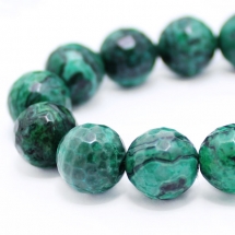 Бусины Синтетическая Пейзажная Яшма, На нитях, Окрашенная, Круглые, Граненые, Цвет: Зеленый, Диаметр: 10мм, Отв. 1мм, около 20шт/нить, (УТ000006675)