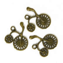 Кулон Велосипед, Металл, Цвет: Бронза, Размер: 26х23х3мм, Отверстие 2.5мм, (УТ000006734)