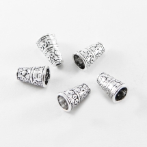 Конус Шапочки для Бусин, Металеві, Колір: Античне Срібло, Розмір: 10х7мм, Отвір 2мм, (УТ000006814)