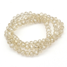 Бусины Австрийский Хрусталь, Имитация, Стекло Граненые, Прозрачные, Рондель, Бежевый, 6х4мм, Отв-тие: 1мм, около 92шт/36см/нить (УТ000006839)