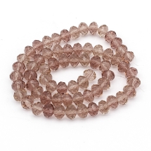 Бусины Австрийский Хрусталь, Имитация, Стекло Граненые, Прозрачные, Рондель, Фиолетовый, 8х6мм, Отв-тие: 1мм, около 72шт/42см/нить (УТ000007020)