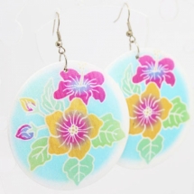 Серьги Деревянные, Круглые, Цвет: Разноцветный, Размер: Диаметр 78мм, Толщина 5мм, (УТ000007057)