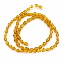 Намистини Скло Крапля, Прозорі, Грановані, Колір: Коричневий, Розмір: 6х4мм, Отвір 1мм, близько 72шт / 43см / нитка, (УТ000007113)