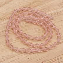 Бусины Стекло Капля, Прозрачные, Граненые, Цвет: Розовый, Размер: 6х4мм, Отв-тие: 1мм, около 72шт/43см/нить, (УТ000007117)