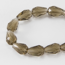 Бусины Стекло Капля, Прозрачные, Граненые, Цвет: Серый, Размер: 11х8мм, Отв-тие: 1мм, около 60шт/71см/нить, (УТ000007126)