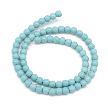 Бусины Синтетическая Бирюза Круглые, Голубые, 6мм, Отверстие 1мм, около 60шт/36см/нить, (УТ000007159)