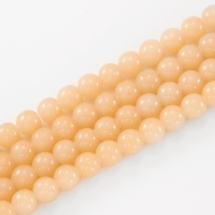 Бусины Стеклянные Окрашенные, "Желейный" Стиль, круглые, Цвет: Бежевый, Диаметр: 8мм, Отв-тие 1мм, около 104шт/83см/нить, (УТ000007174)