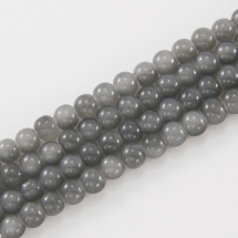 Бусины Стеклянные Окрашенные, "Желейный" Стиль, круглые, Цвет: Серый, Диаметр: 6мм, Отв-тие 1мм, около 136шт/82см/нить, (УТ000007231)