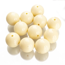 Бусины Акриловые Непрозрачные, Круглые, Цвет: Слоновая Кость, Диаметр: 20мм, Отверстие 3мм, около 11шт/50г, (УТ000007337)