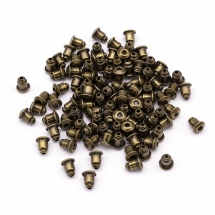 Заглушки, Латунь, Силикон внутри, Цвет: Бронза, Размер: 6х5мм, Отверстие 1мм, (УТ000007477)