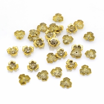 Шапочки для Бусин Металлические, Треугольные, Цвет: Античное Золото, Размер: 11х2.5мм, Отверстие 1.5мм, (УТ000007575)