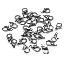 Застежка Карабин-Лобстер, Металл, Цвет: Оружейная Сталь, Размер: 16х8мм, Отверстие 2мм, (УТ000007626)