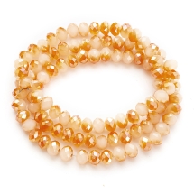 Бусины Гальваника Стекло, под Нефрит, Полупокрытие, Граненые, Рондель, Цвет: Оранжевый, Размер: 6х4мм, Отв. 1мм, около 100шт/40см/нить, (УТ000007698)