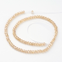 Бусины Гальваника Стекло АВ-Цвет, Граненые, Рондель, Цвет: Лайт хаки, Размер: 6х4мм, Отв-тие: 1мм, около 100шт/46см/нить, (УТ000007859)