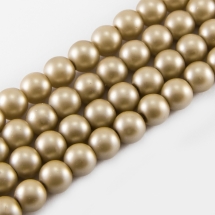 Жемчуг Бусины Стеклянные, Матовые, Круглые, Цвет: Светло-коричневый, Диаметр: 6мм, Отв. 1мм, около 145шт/87см/нить, (УТ000007888)