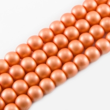 Жемчуг Бусины Стеклянные, Матовые, Круглые, Цвет: Светло-лососевый, Диаметр: 6мм, Отв. 1мм, около 145шт/87см/нить, (УТ000007889)