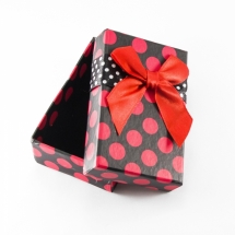 Подарочная Коробочка 8х5х2.7см, для Украшений, с Бантом, губка внутри, Красный, (УТ000008070)