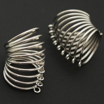 Основа для кольца Железная, с 9 Петельками, Цвет: Платина, Размер: 18х13~28,5х2мм, Отверстие 2.5мм, (УТ000000732)