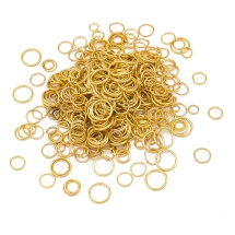 Колечки Одинарные Открытые, Железные, Микс, Цвет: Золото, Размер: 4-10х0.7-1мм, около 600шт/50г, (УТ000008126)