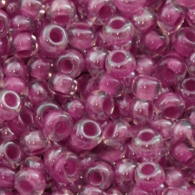 Бисер 38198 Чешский Preciosa 10/0, Прозрачный Окраска из Середины CTC, Розовый, Круглый, (УТ0001900)