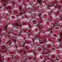 Бисер 38898 Чешский Preciosa 10/0, Прозрачный Окраска из Середины CTC, Вишневый, Круглый, (УТ0001846)