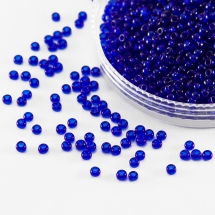 Бисер 60300 Чешский Preciosa 10/0, Прозрачный NT, Синий, Круглый, (УТ0001855)