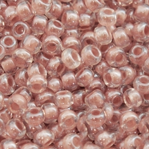 Бісер 38116 Чеський Preciosa 10/0, Прозорий Забарвлення з Середини CTC, Рожевий, Круглий, (УТ0001864)