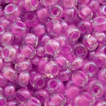 Бисер 38128 Чешский Preciosa 10/0, Прозрачный Окраска из Середины CTC, Сиреневый, Круглый, (УТ0001870)