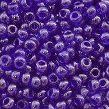 Бисер 36080 Чешский Preciosa 10/0, Прозрачный блестящий TS, Синий, Круглый, (УТ0001878)