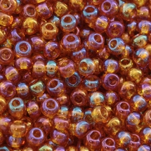 Бисер 11090 Чешский Preciosa 10/0, Прозрачный радужный TR, Золотистый, Круглый, (УТ0001884)