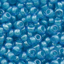 Бисер 61015 Чешский Preciosa 10/0, Прозрачный радужный TR, Бирюзовый, Круглый, (УТ0001885)