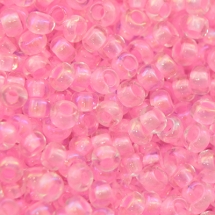 Бисер 58573 Чешский Preciosa 10/0, Прозрачный радужный TR, Розовый, Круглый, (УТ0001894)