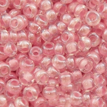 Бисер 38194 Чешский Preciosa 10/0, Прозрачный Окраска из Середины CTC, Розовый, Круглый, (УТ0001899)