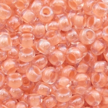 Бисер 38188 Чешский Preciosa 10/0, Прозрачный Окраска из Середины CTC, Персиковый, Круглый, (УТ0001905)