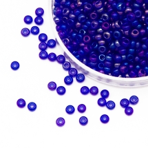 Бисер 31080 Чешский Preciosa 10/0, Прозрачный радужный TR, Синий, Круглый, (УТ0001910)