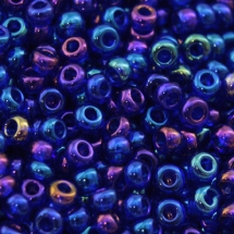 Бисер 31100 Чешский Preciosa 10/0, Прозрачный радужный TR, Синий, Круглый, (УТ0001913)