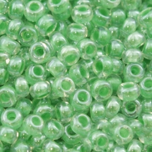 Бисер 38156 Чешский Preciosa 10/0, Прозрачный Окраска из Середины CTC, Салатовый, Круглый, (УТ0001936)