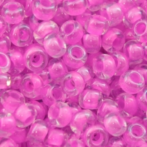 Бисер 38177 Чешский Preciosa 10/0, Прозрачный Окраска из Середины CTC, Розовый, Круглый, (УТ0001937)