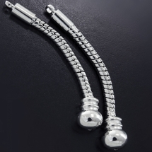 Основа Латунь, для создания Сережек, Цвет: Платина, Длина 43мм, Толщина 3мм, Отверстие 2мм, (УТ0002030)