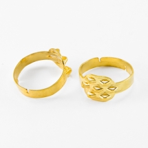 Основа для кольца Металлическая, с 7 Петельками, Цвет: Золото, Размер: Внутренний диаметр 17.5мм, (УТ0002279)