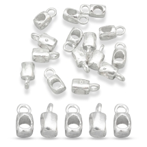 Бейл в Тибетском Стиле Кубическая форма, Бижутерный сплав, Серебро, 12х6х7мм, Отверстие 3мм и 5мм, (УТ0002310)