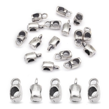 Бейл в Тибетском Стиле Кубическая форма, Бижутерный сплав, Античное Серебро, 12х6х7мм, Отверстие 3мм и 5мм, (УТ0002311)