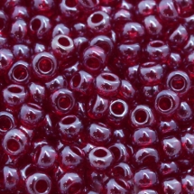 Бисер 96090 Чешский Preciosa 10/0, Прозрачный блестящий TS, Красный, Круглый, (УТ0002345)
