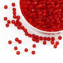 Бісер 95076 Чеський Preciosa 10/0, Прозорий Забарвлення з Середини CTC, Червоний, Круглий, (УТ0002346)